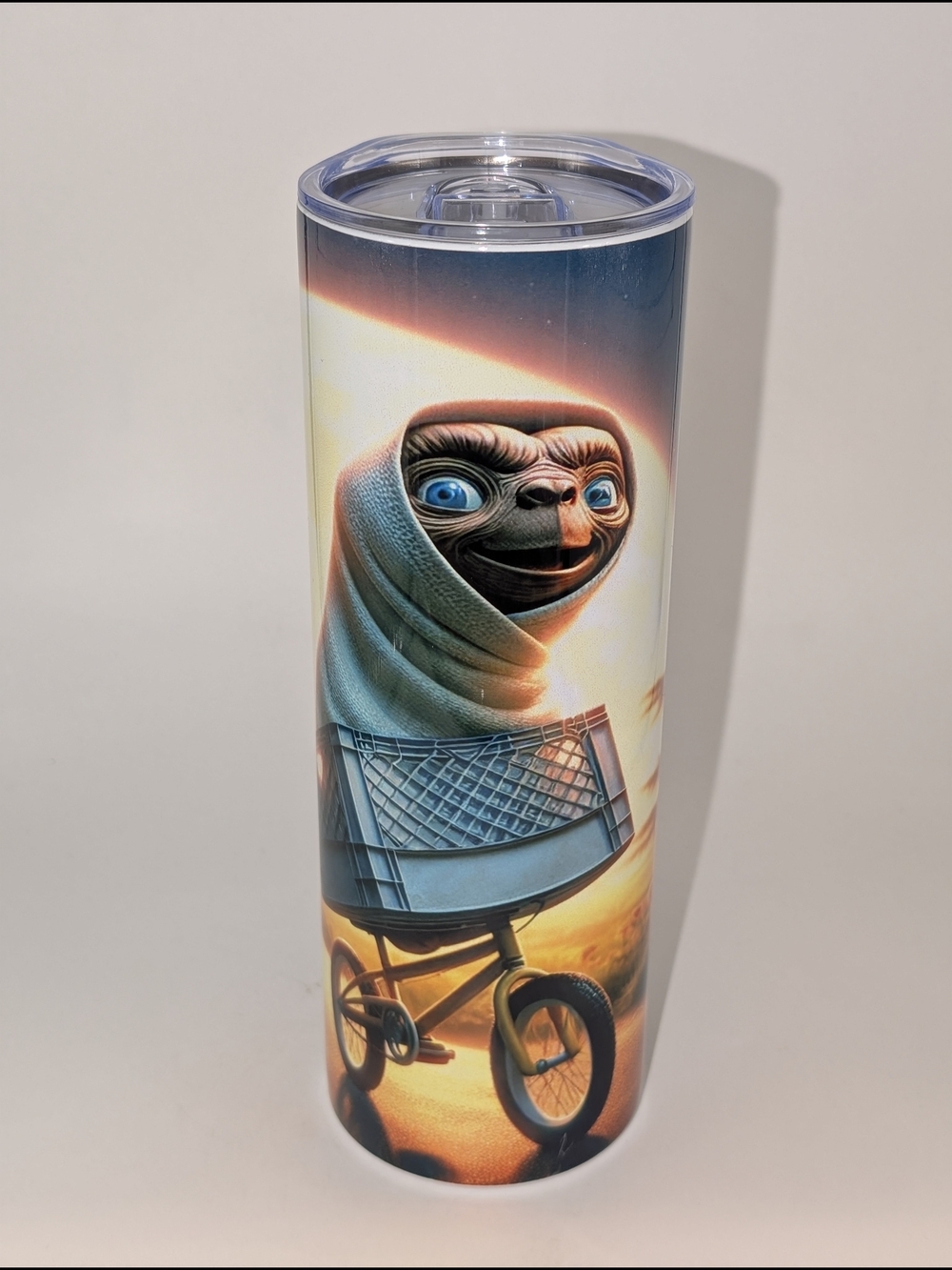 ET Inspired Stainless Steel Travel Tumbler - Blue & Cream Design